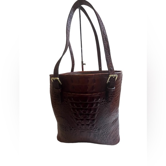 Brahmin Pecan Melbourne Croc-Embossed Brown Leather Handbag main image 6